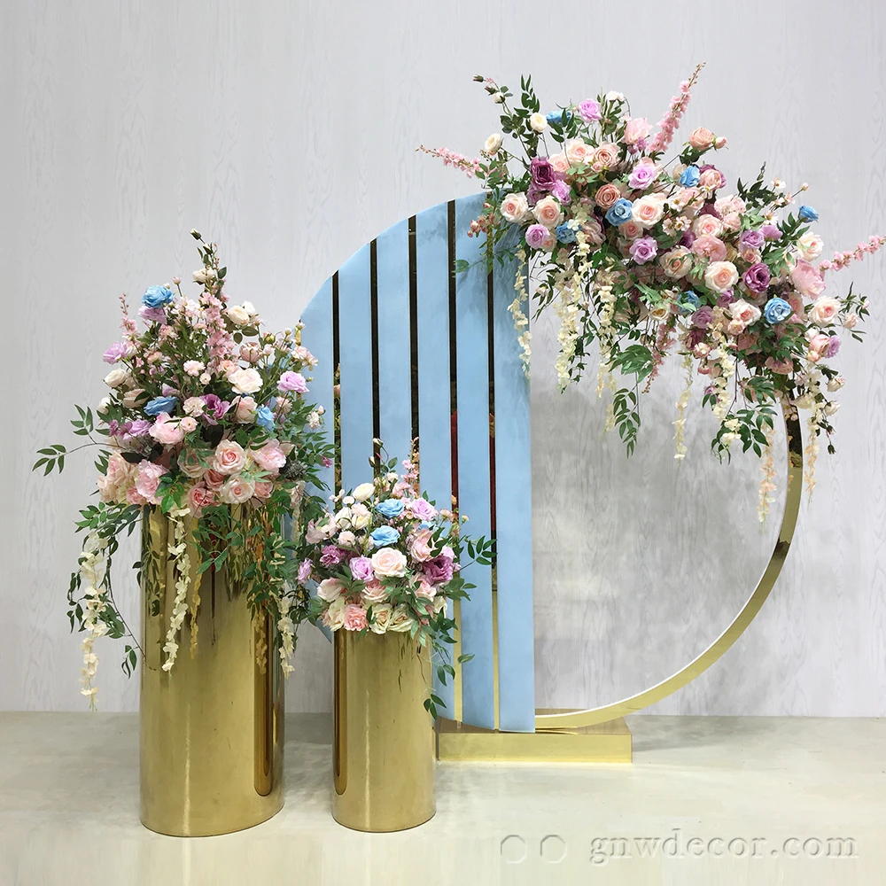 GNW Wholesale Decorative Silk Flower Round Sponge Foam Background Circle Moon Gate Arch