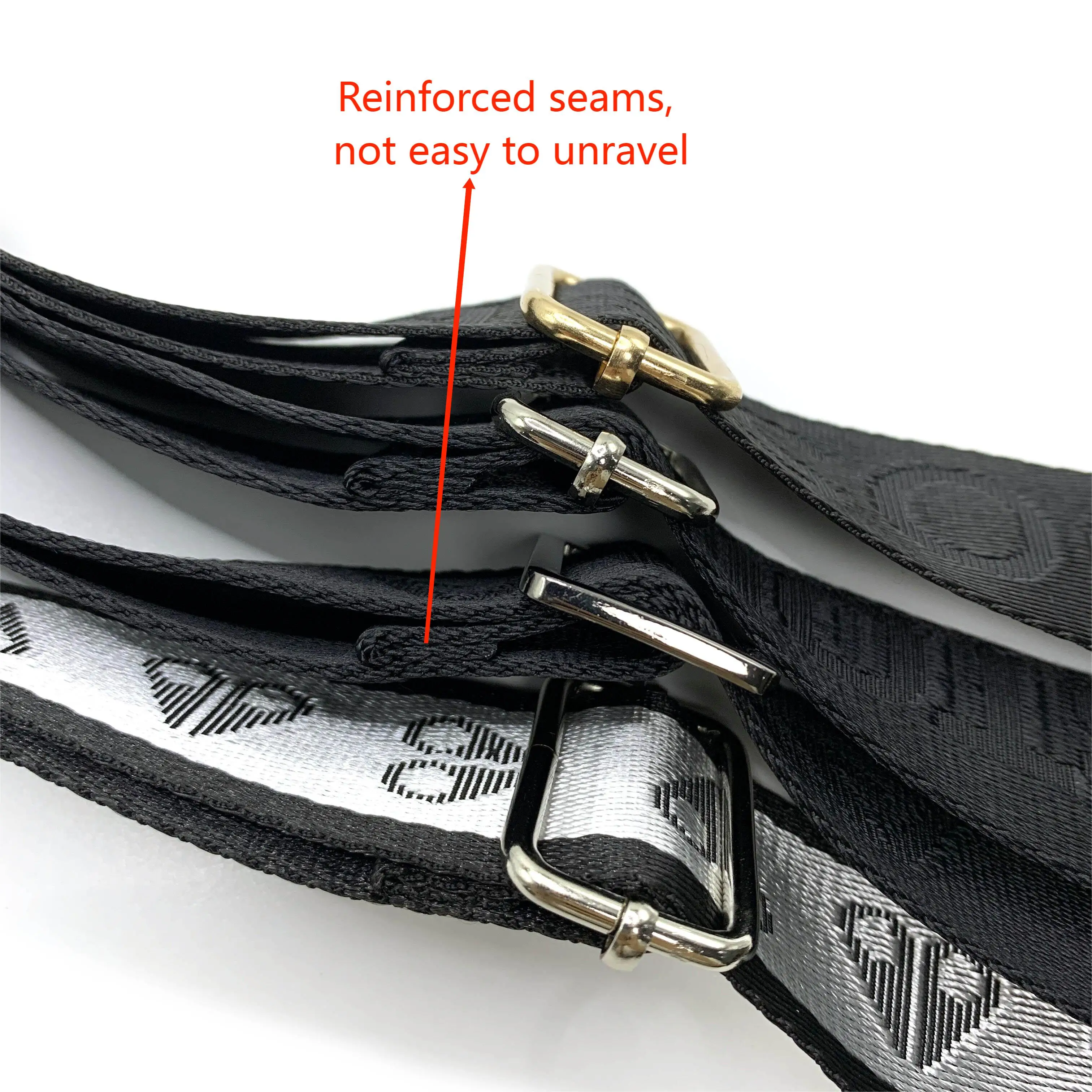 Custom Fashionable Adjustable Shoulder Harness 3.8 CM Crossbody Backpack Straps Lettered Jacquard Pattern Shoulder Straps