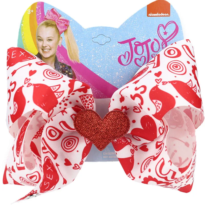 High quality Siwa Hair Bows Girl Bow Hair Clip heart jojo Ribbon bow with clip