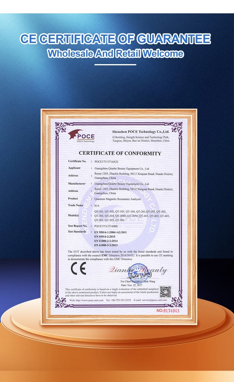 Zhenyuesheng Factory wholesale mini QRMA qmr998 japanese quantum magnetic resonance analyzer
