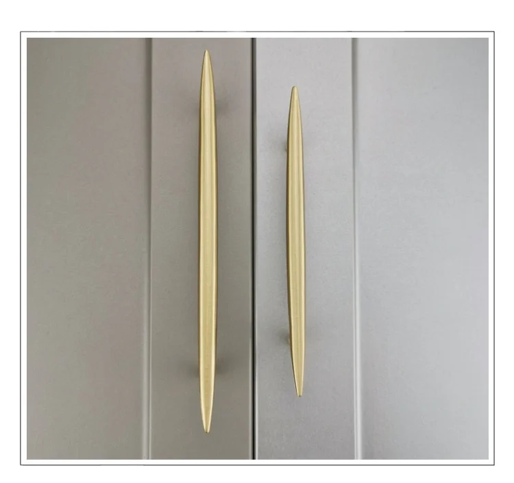 Luxury Europe American style CNC manufacturing modern customized solid brass handle furniture cupboard dresser cabinet handle