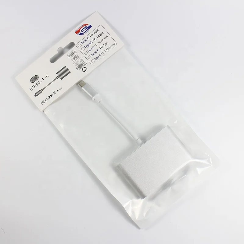 wholesale multiports 3 in 1 USB 3.1 type C TO VGA converter adapter cable for Notebook/phone