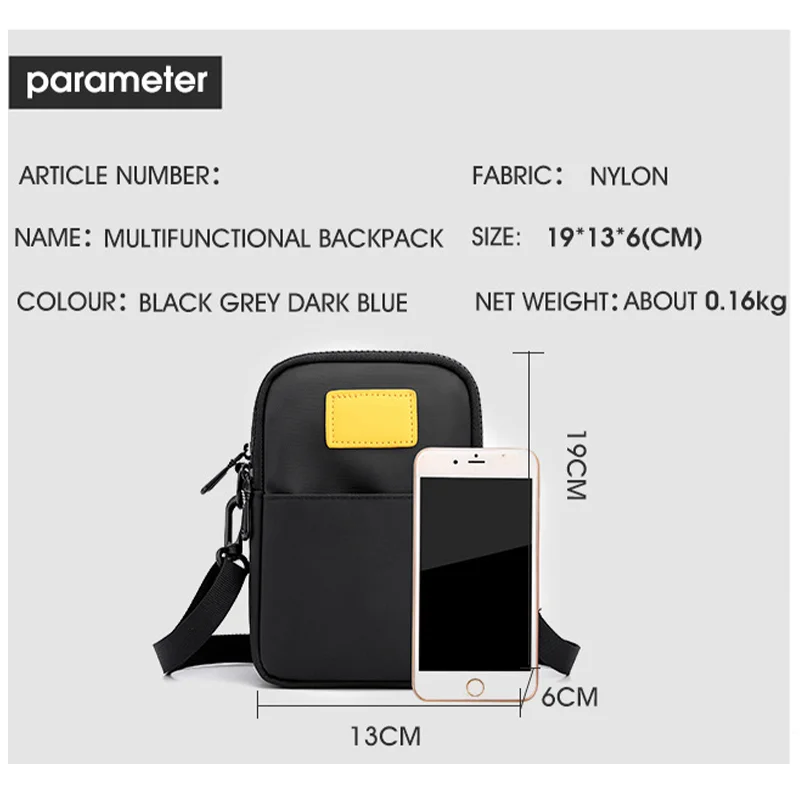 Mini Crossbody Bag Small Shoulder Bag Travel Wallet Passport Holder Messenger Neck Pouch Bag unisex With Headphone Jack