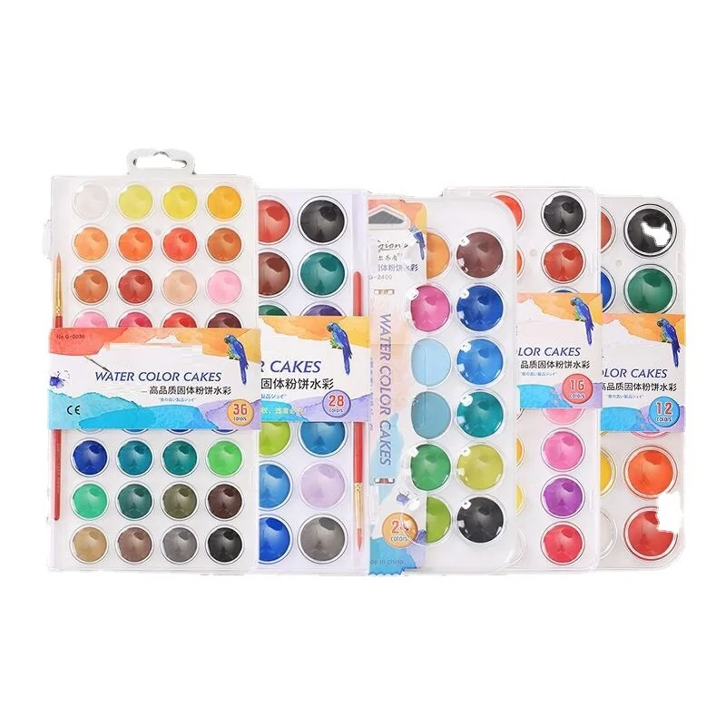 2024 Hot Sale 12 Colors Non-toxic Easy Coloring Washable Watercolor Paint Set for Artists