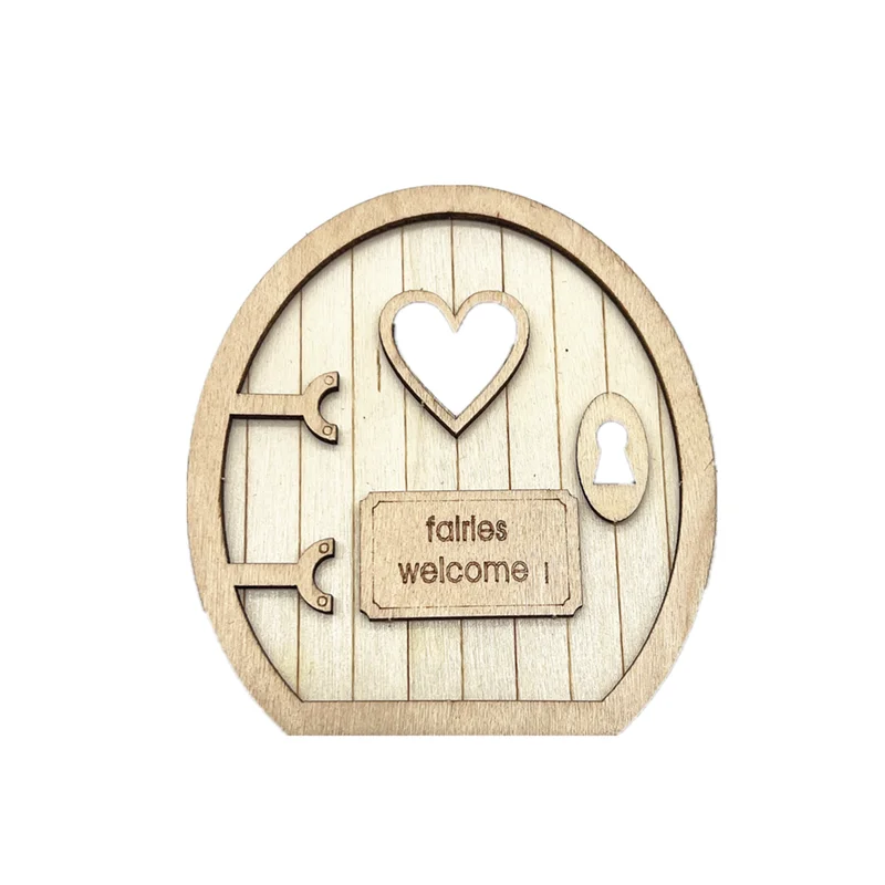 Wooden Fairy Door Decoration Miniature Home Dwarf Door Decoration