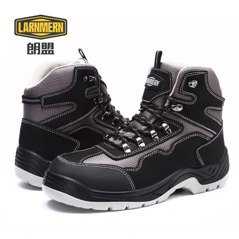 LARNMERN Mens Steel Toe Work Safety Shoes  Breathable Anti-smashing Anti-puncture Protective Anti-Static Work Sneakers for men