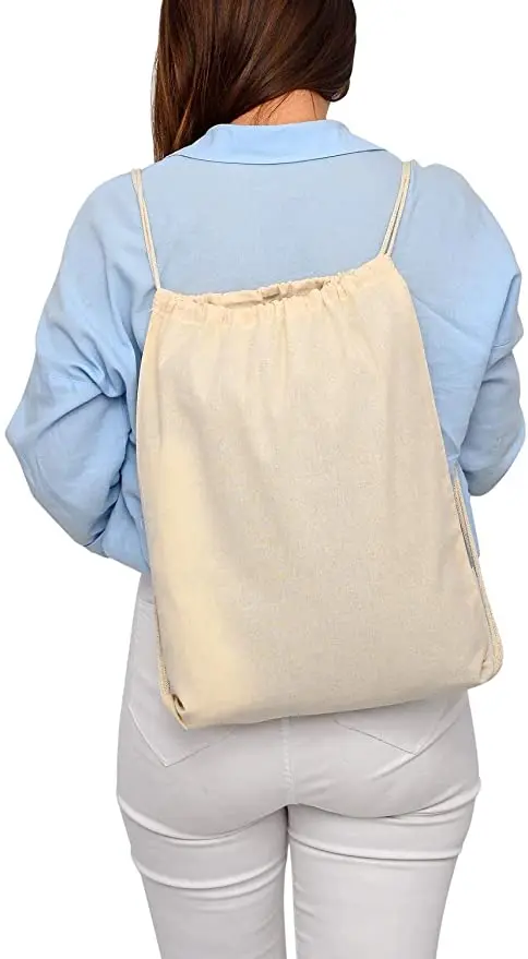 Wholesale Personalized Colorful Muslin Custom Cotton Canvas Drawstring Bag Small