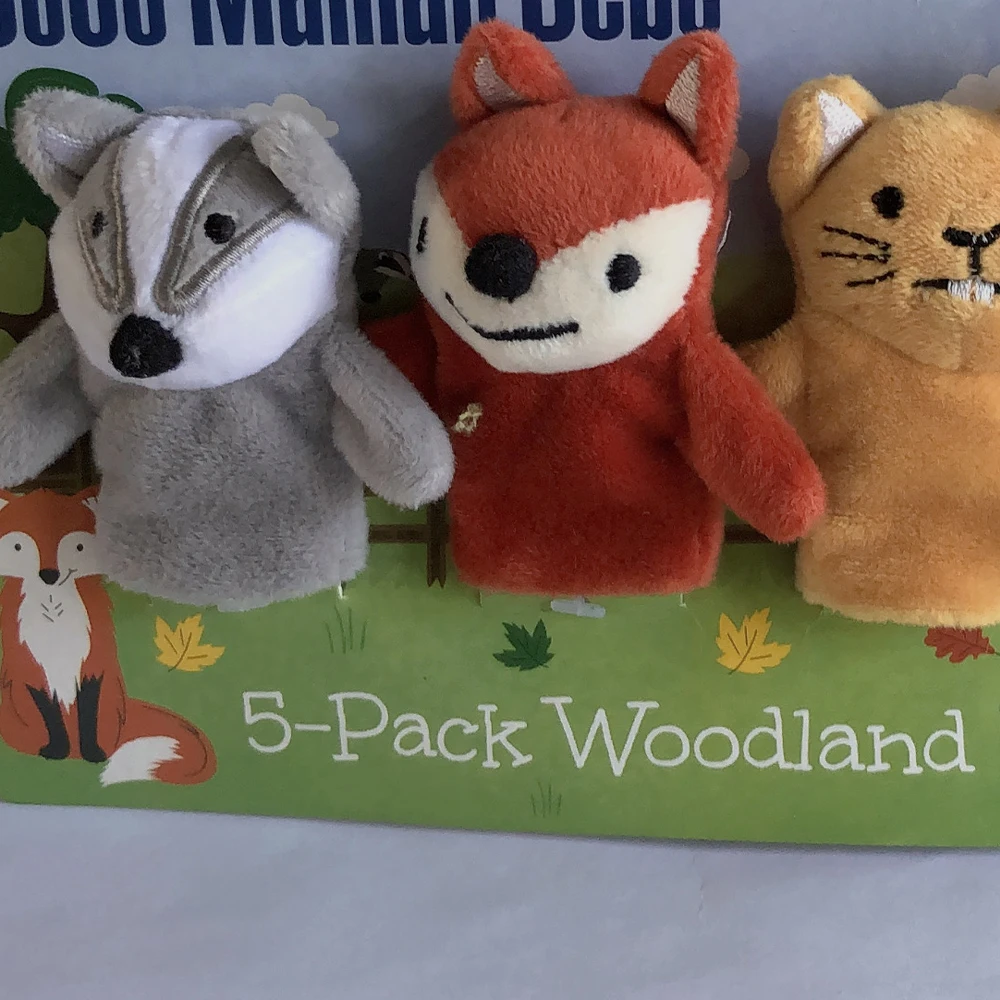 Lovely stuffed animal grey handmade crafts animal toy set toy animal finger puppet