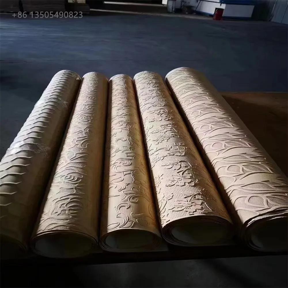Flexible Soft Embossed paper Wood Panel for Wall Pole Covering Decoration Tambour Panel Board Mold Press Molding fibreboards