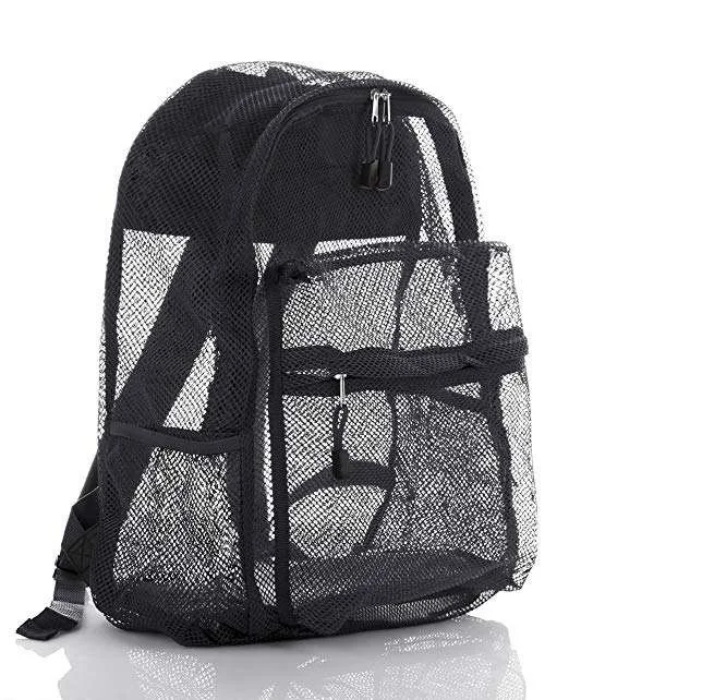 Fashionable Unisex Outdoor Oxford Mesh School Backpack Heavy Duty Daypack College Students Casual Bookbag Mesh School Bags