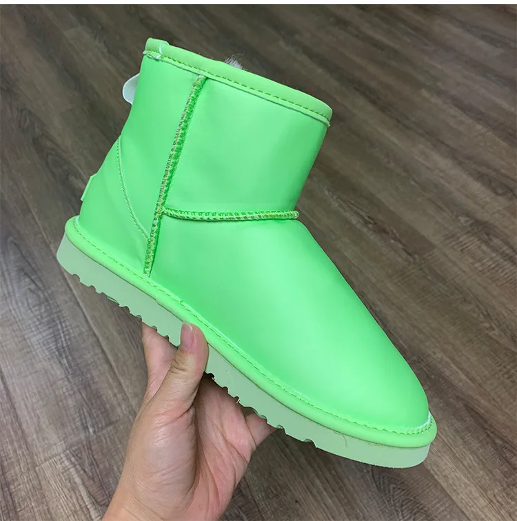 Best selling fashion kids wool warm ankle snow shoes night lighted winter fur boots for children