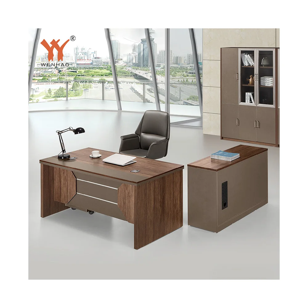 New Design Wooden Office Furniture Boss Ceo L Shaped Table Office Manager Executive Desk Set Modern
