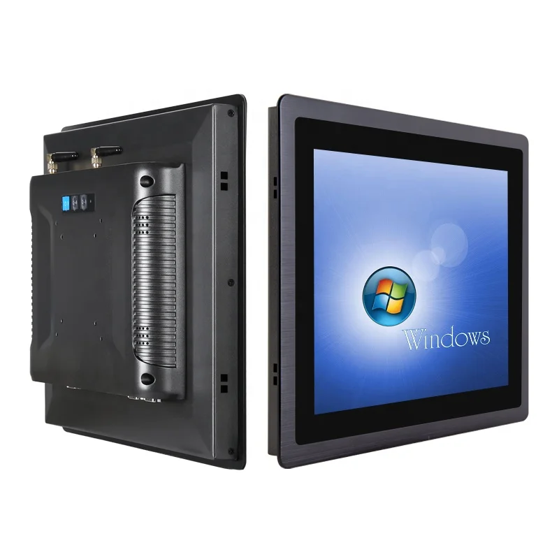 Touchthink ip65 rs485/rs232 embedded 12 15 17 j1900/i3/i5/i7 linux industrial all in one capacitive touch screen panel pc