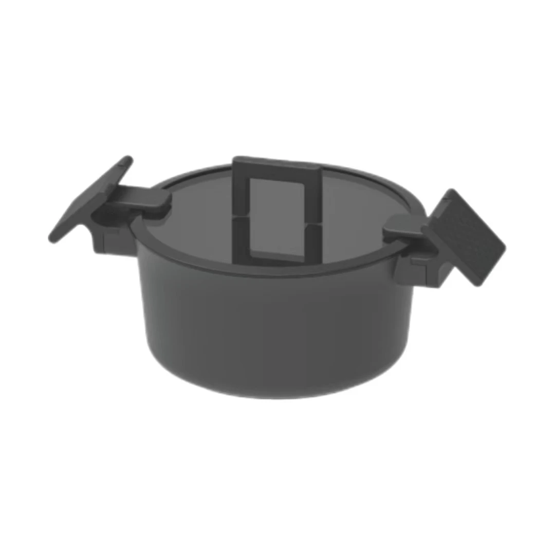 CENTURY 24cm High Quality Black Small Roasting Pot Europe Style Metal and Aluminium Induction Cooker for Stewing Foods