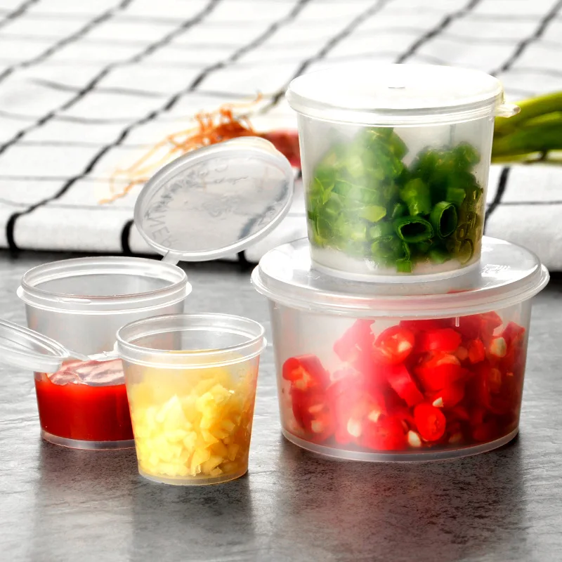 Одноразовый Пластиковый Герметичный пищевой контейнер с крышкой 2 унции
