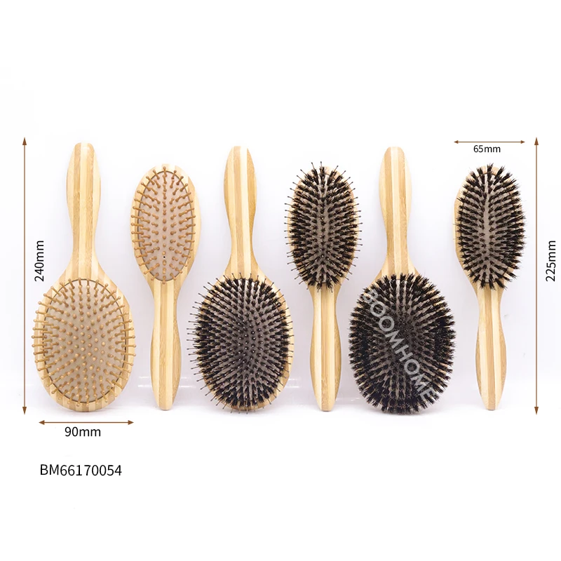 boar bristle hair brushes Wooden Hairbrushes 6PCS Paddle Hairbrush set for Thick Thin Straight Curly