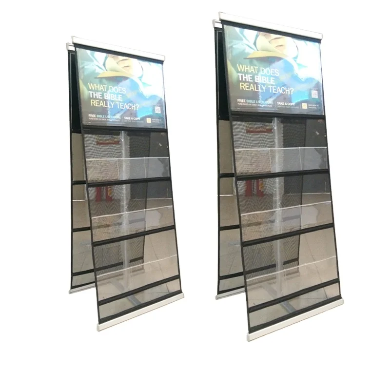 Double sided or single side type net shape brochure stand