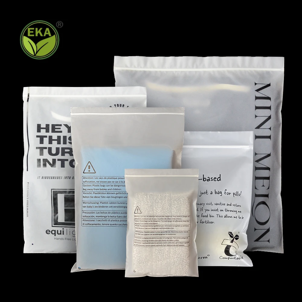 Minlee Corn Starch Womens Dresses Garment Biodegradable Reusable Compostable Pbat Clothing Packing Ziplock Bag