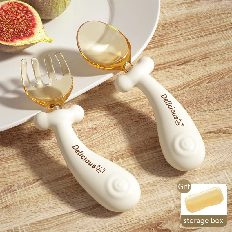 High-quality PPSU Baby Spoon and fork set with PP storage box BPA free ,For Eating Training