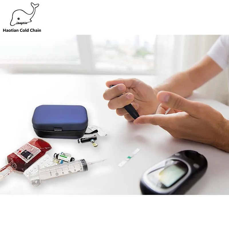 Customized Hard Insulin Cooler Travel Case with 2 Reusable Ice Packs and Temperature Detection Strip Use for Daily Life and Trip