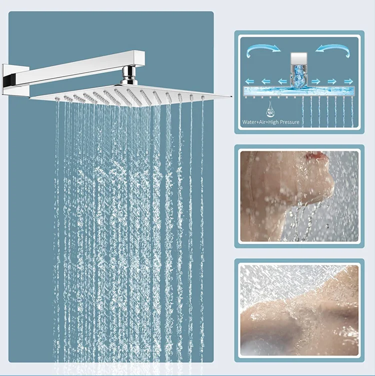 faucets wholesale luxury wall mount shower faucets Brass concealed rain shower set
