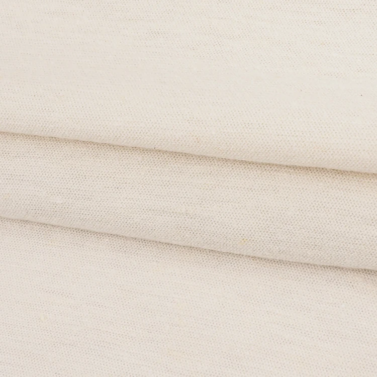 Hemp Organic cotton Blended Jersey Sustainable Eco Friendly Natural White color Fabric For T Shirt (KJ09679)