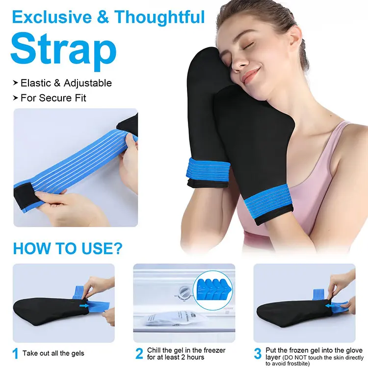 Custom Rheumatoid Carpal Tunnel Pain Relief Ice Pack Microwavable Hot And Cold Compress Therapy Anti Arthritis Gloves Mittens