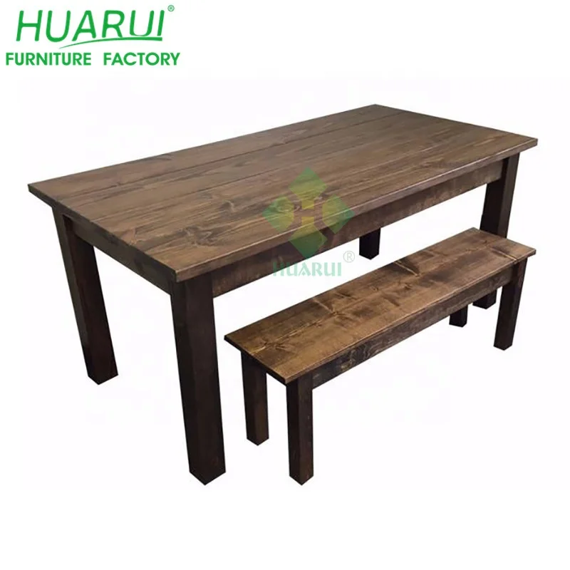 Antique Banquet foldable event farm table and bench