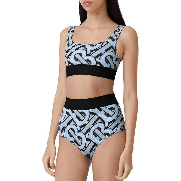 2021 custom High Waist  Women bikinis wear customized digital  Printed two piece Swimsuits Plus Size Swimwear for women