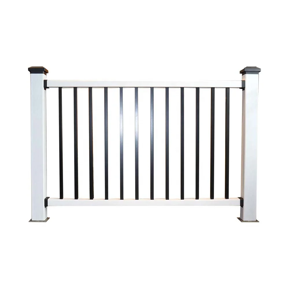 Modern Style UK Aluminum Balustrade WPC co-extrusion Railing for Outdoor Flooring
