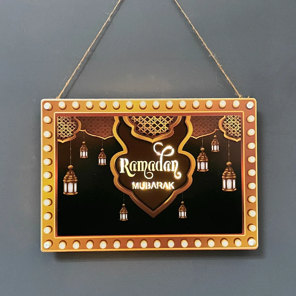Ramadan Decorations Crafts LED Murals Hanging Pictures Palace Lantern Eid Mubarak Wall Ornament Islamic Muslim Party Decorations