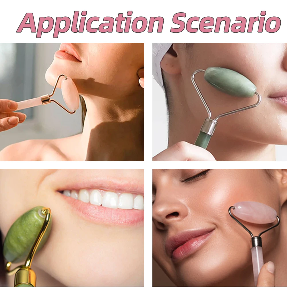 Best Seller OEM Private Label High Quality massage resin jade roller Anti Aging Face SPA Gua sha jade roller set