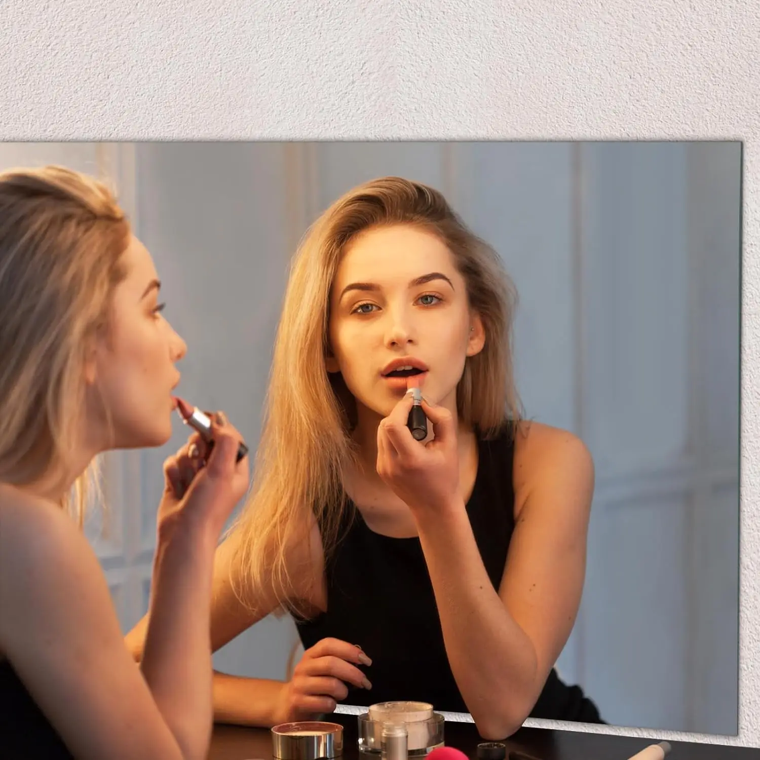 Promotional Portable Custom Make Up Cosmetic Compact Mirror Hotel High Quality Full Shower Lighted Mirror Wall Hanging Mirrors