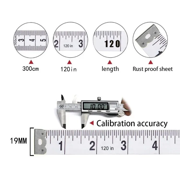 Custom Logo PVC Clothing Measure Tape CM/INCH 2CM Wide 150cm Length