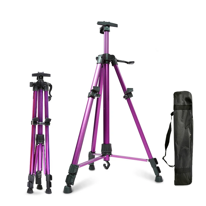 Panwenbo Wholesale Hand-Cranked Folding Easel Portable Colourful Metal Aluminium Easel Sketch Tripod Easel
