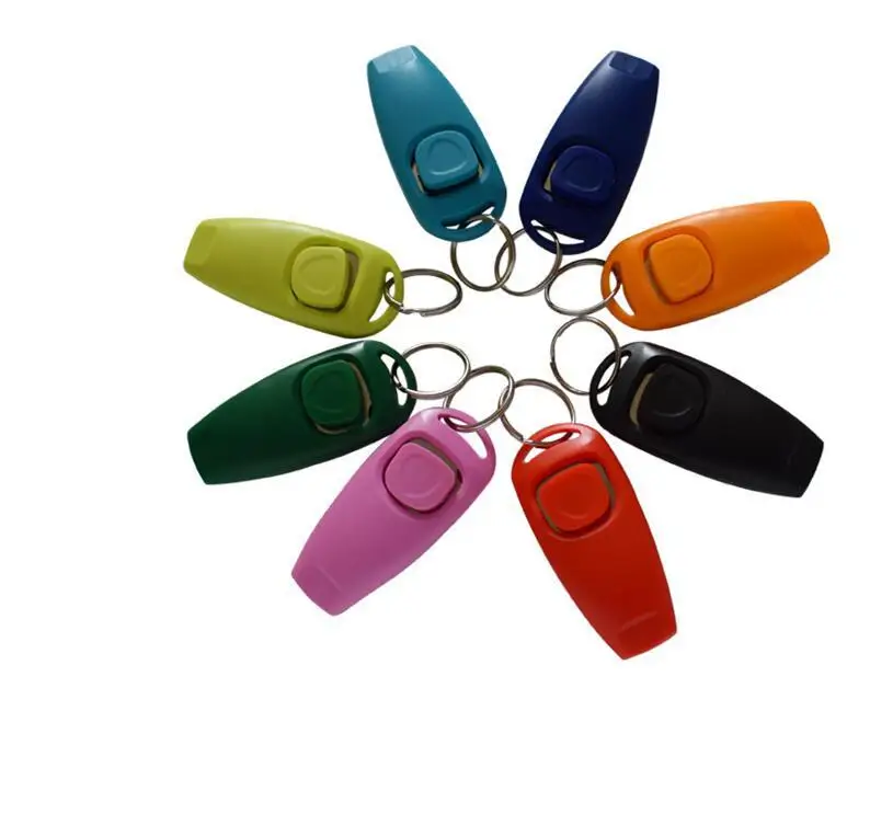 2-in-1 Interactive Button Whistle Clicker Custom Plastic Pet Training Supplies for Cats Dogs Small Outdoor Lifesaving Whistle