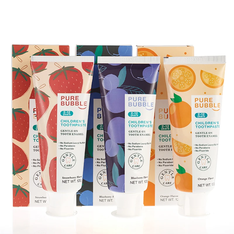 Custom SLS Free Fluoride Free Paraben Free Xylitol Probiotic Strawberry Flavoured Toothpaste For Kids