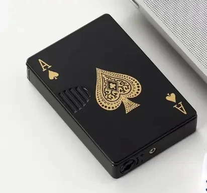 Creative Jet Torch Playing Cards Windproof Metal Lighter Funny Toys smoking accessories