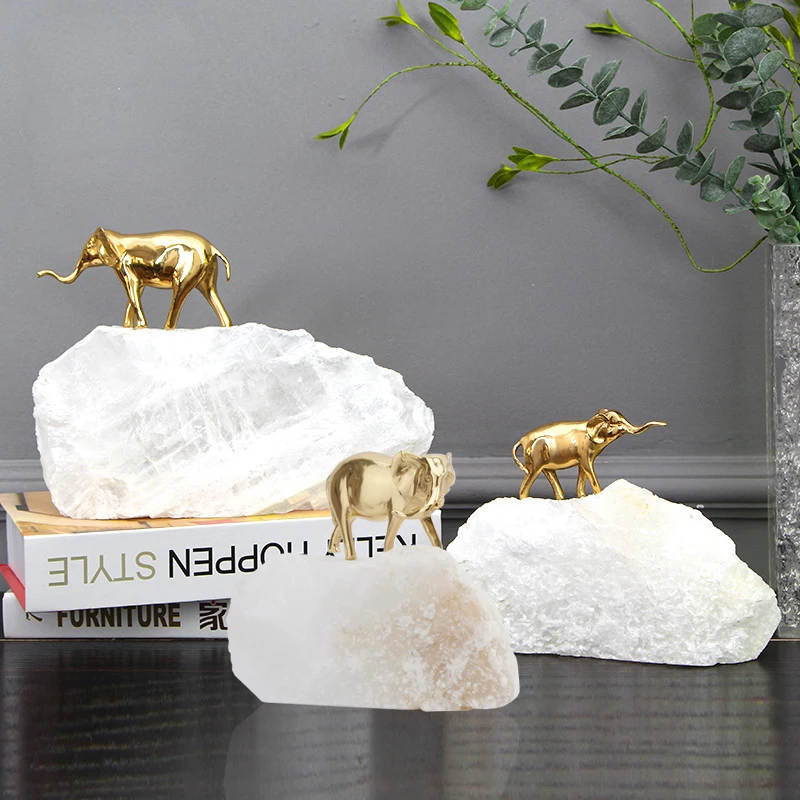 Decor Modern Craft Simple Brass Profile Elephant Ornament Living Room Decoration for Home