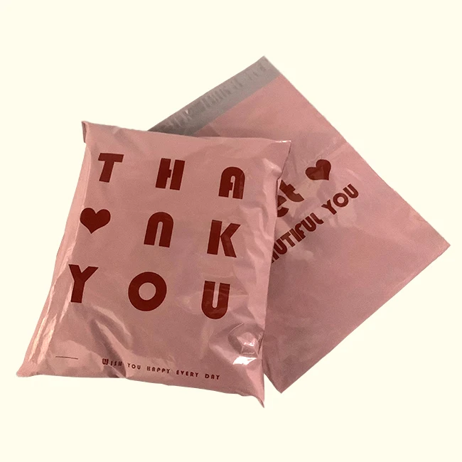 Pink Love Heart Cute Mailing Bags Australia Dress Shirt Coloured Poly Pvc Bag Mail Hair Packing Mailing Bag Compostable Frosted