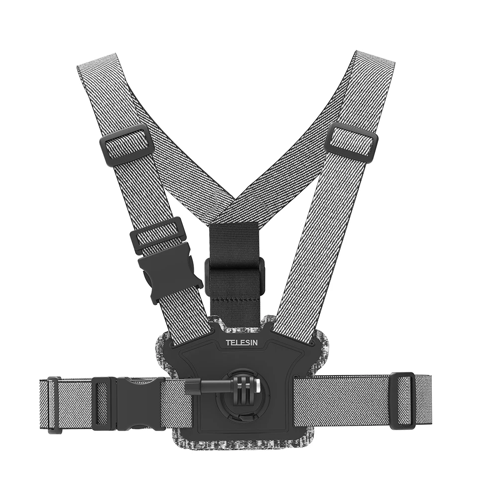 Dual Mounts Adjustable Elastic Harness Chest Strap Mount for GoPros Hero8/7/6/5 and DJI Osmo Action Camera