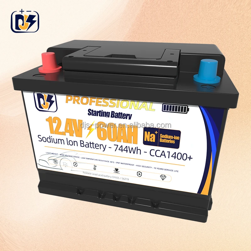 Sodium ion12.4V 60Ah High 1400CCA Sodium Start-stop Automotive Batteries Na-ion 12V Car Starting Boat Cranking Battery Pack