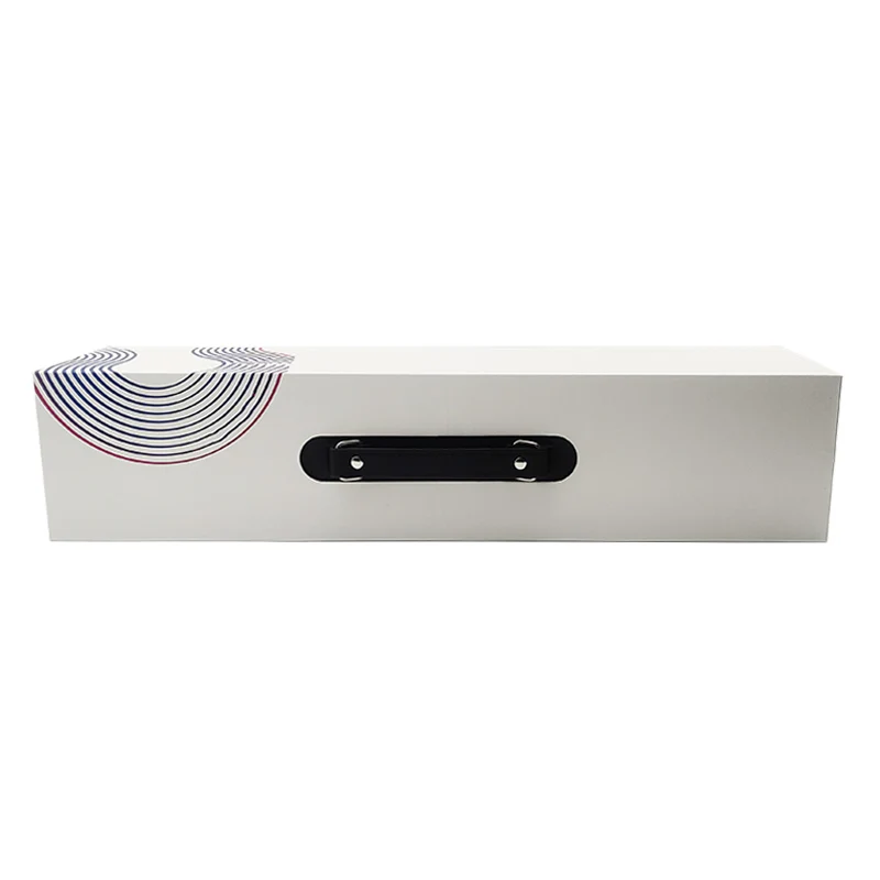 Customized Eco-friendly Cardboard Gift Box White Magnetic Boxes with Leather Carrying Handles  Gift Packaging Personalized Boxes