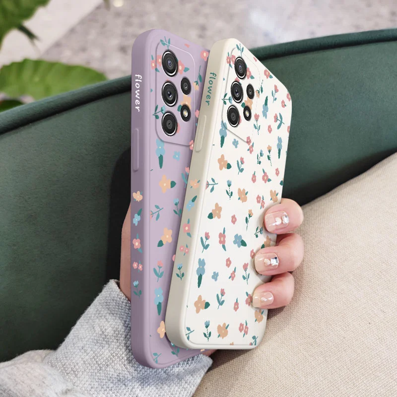 Простой милый цветочный чехол карамельного цвета для телефона Samsung iPhone с прямым краем