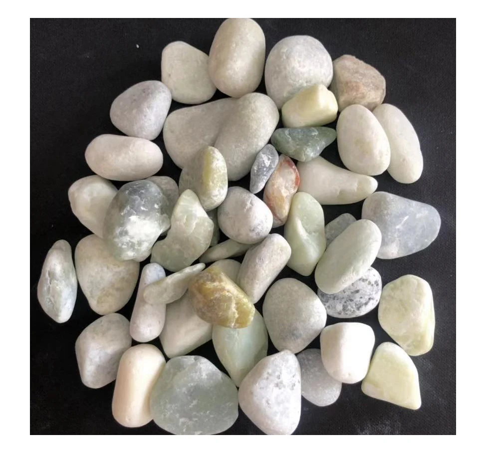 cheap price snow white natural tumble stone pebbles for garden decorations