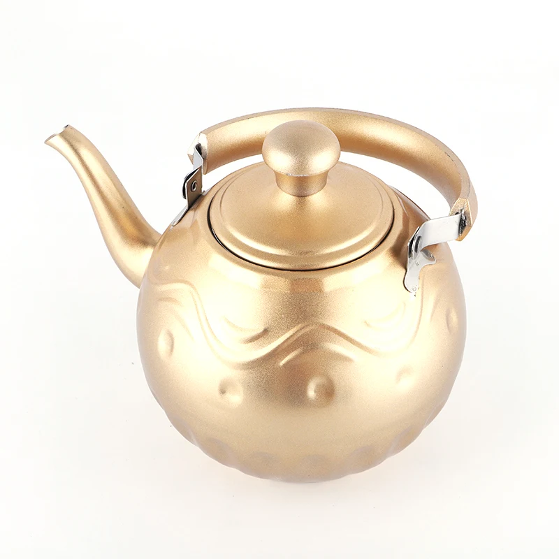 JUSOON New Listing Capacity1l-2l Spray Paint Tea Pot Water Kettles Stainless Steel Retro Chinese Kettle for