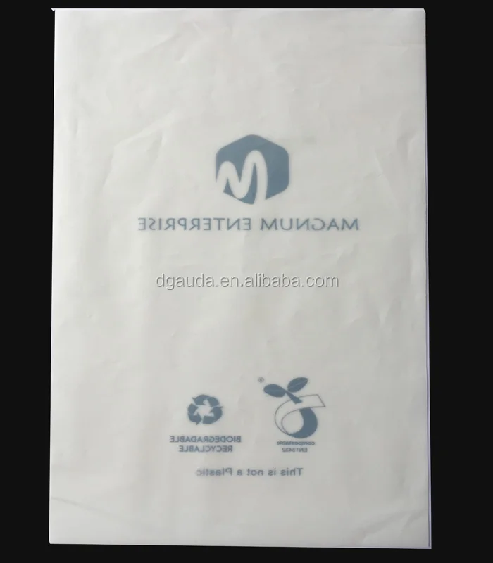 Custom logo guangdong manufacturer garments bag 100%  biodegradable EPI bolsas compostable PLA/ corn starch bag