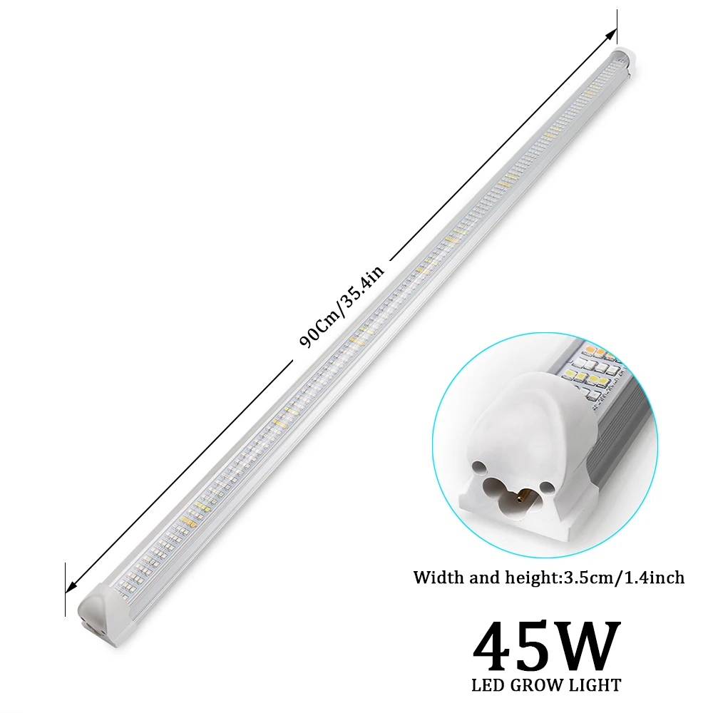 Sinjialight 45W 3FT T8 Hydroponic LED Grow Light Red Blue 90cm Plant Tube for Vertical Farming Green House Tent Veg Flower Fruit