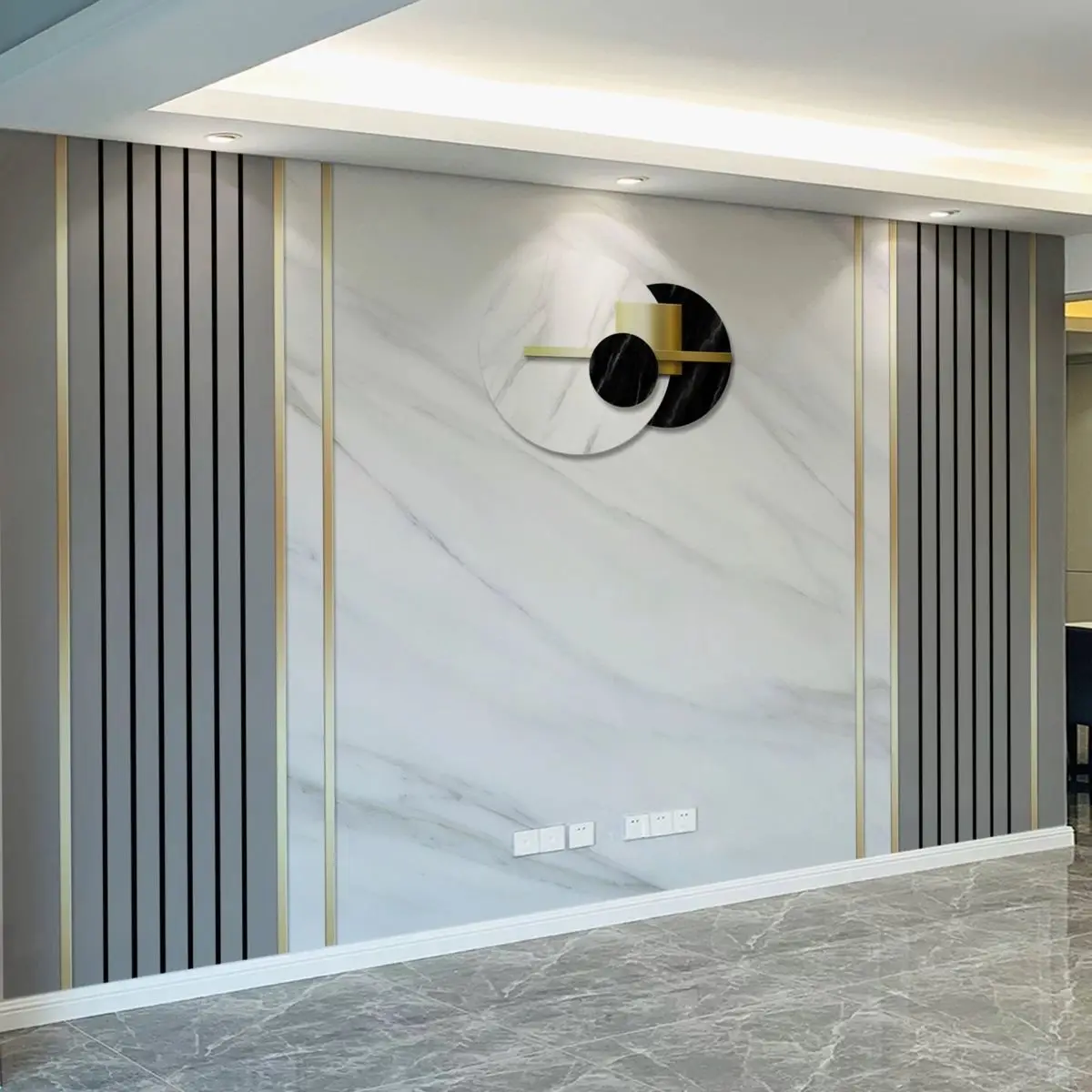 Factory PVC Wall Panel Home Decoration Marble Wall Panels Wall Interior Bamboo Crystal Board for Home Decor