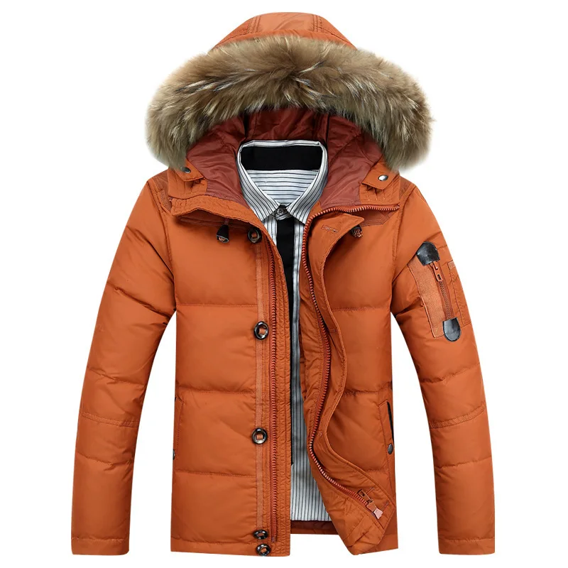 JACKETOWN cotton winter coat classic style bomber jackets with fur hood pocket jackets